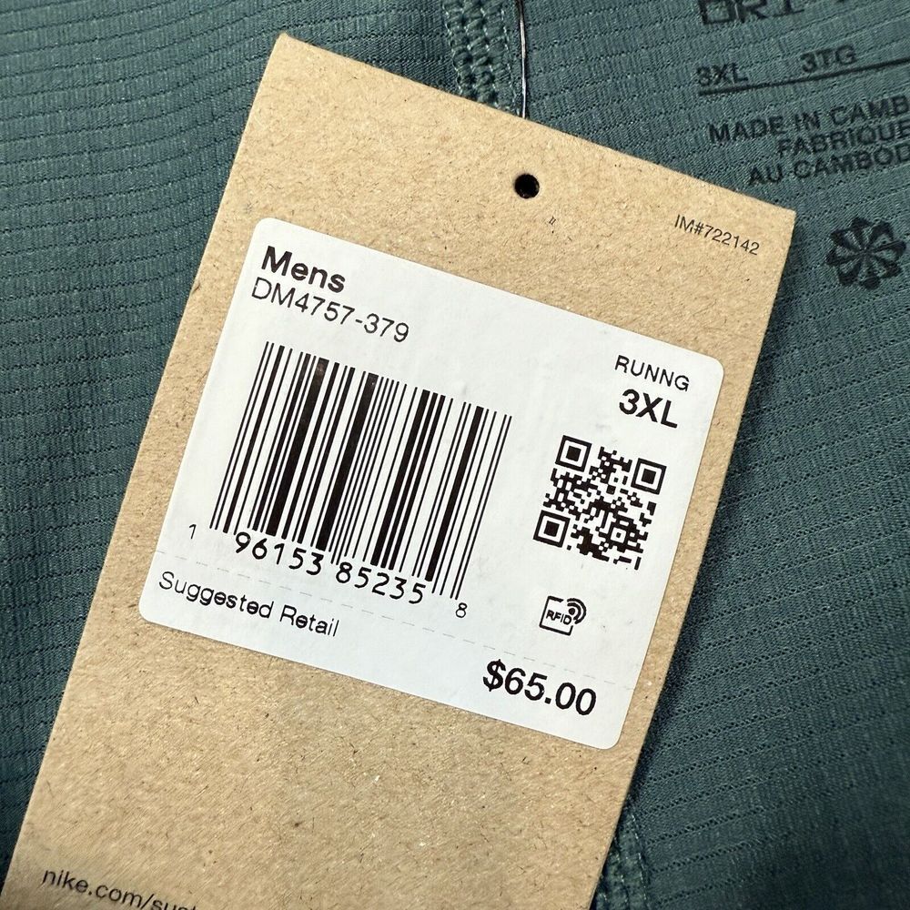 Nike Stride Men's Hybrid Running Shorts Green‎ Size 3XL NWT DM4757-328 - Picture 10 of 16